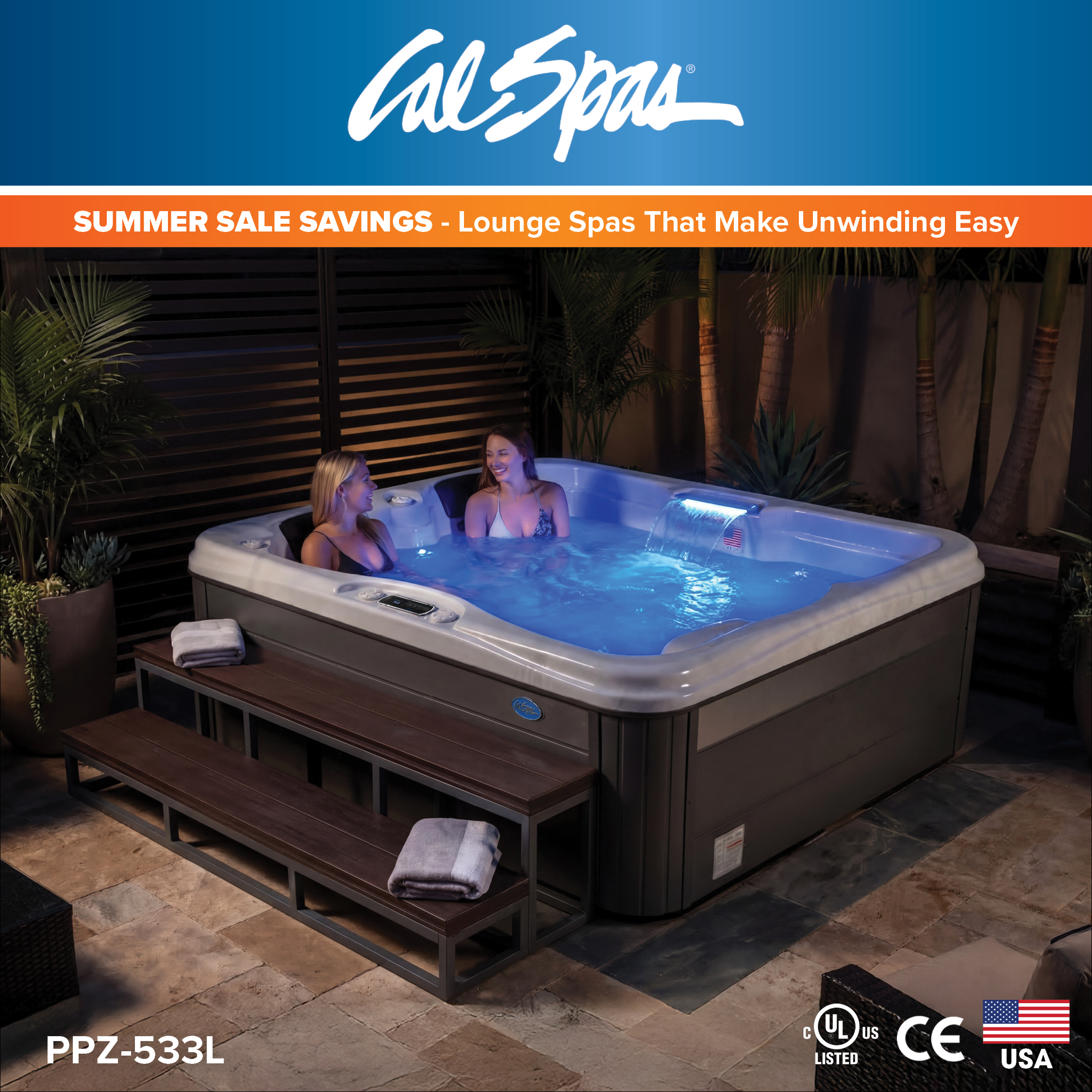 Calspas hot tub being used in a family setting - 